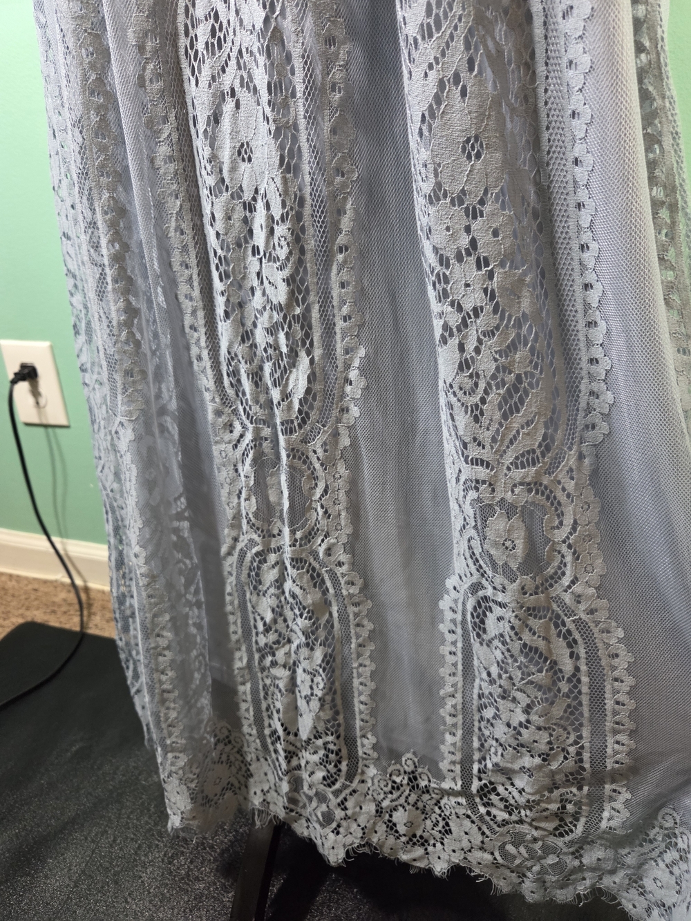 Lace V-Neck Maxi Dress in Light Gray - Picture 4 of 6